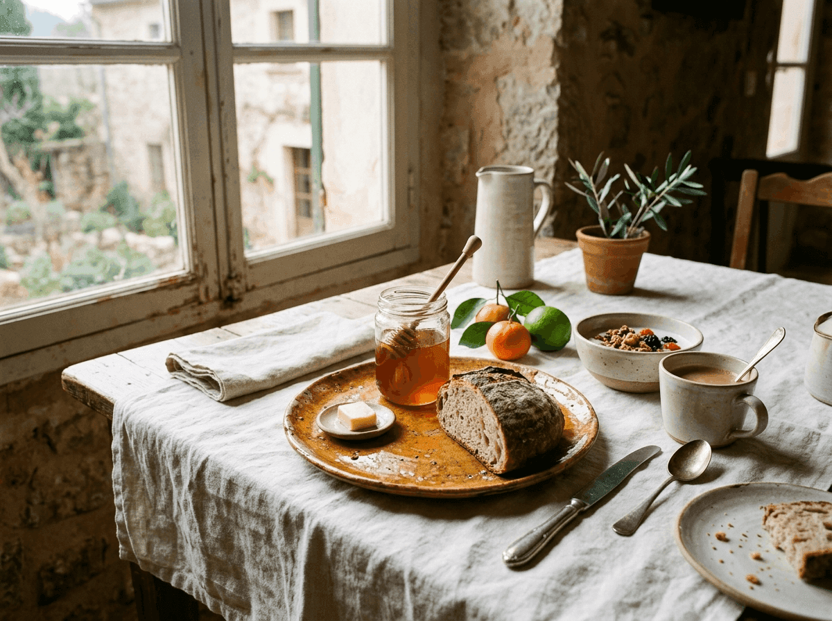 Boutique hotel breakfast with deeply local, irreplaceable details
